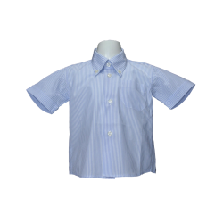 Camicia cotone a righe M/C colletto button down_Lui & Lei