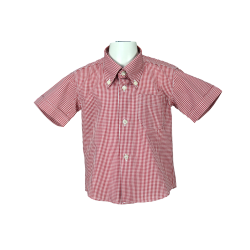 Camicia cotone a quadretti M/C colletto button down - Lui & Lei