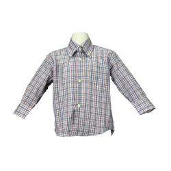 Camicia fantasia scozzese con colletto button down e manica lunga in Cotone - Lui & Lei