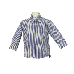 Camicia a righe con colletto button down e manica lunga in Cotone - Lui & Lei