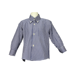 Camicia cotone M/L colletto button down fantasia a quadretti - Lui & Lei