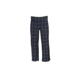 Pantalone misto lana con tasche e elastico regolabile in vita fantasia scozzese - PettiRosso