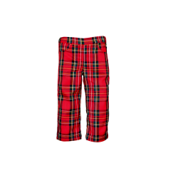 Pantalone misto lana con tasche e elastico regolabile in vita fantasia scozzese - PettiRosso