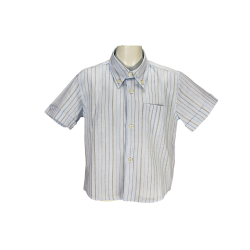 Camicia cotone lino button down maniche corte - Lui & Lei