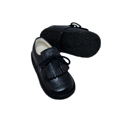 Scarpe inglesine con lacci e frangia amovibile suola in para scura style 702 - Nonna Magali