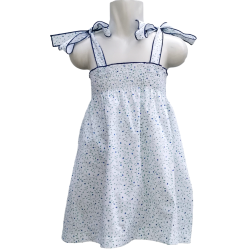 Prendisole cotone corpino arricciato allacciatura spalline con fiocco - Magia di Nonna