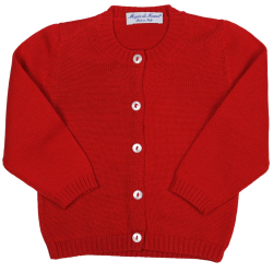 Cardigan liscio lana merinos collo coreana allacciatura verso SX - Magia di Nonna