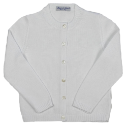 Cardigan liscio cotone collo coreana allacciatura verso SX - Magia di Nonna