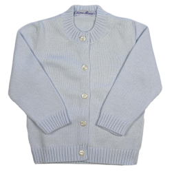 Cardigan liscio cotone collo coreana allacciatura verso SX - Magia di Nonna