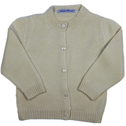 Cardigan liscio cotone collo coreana allacciatura verso SX - Magia di Nonna