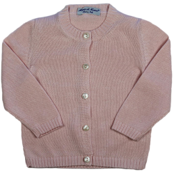 Cardigan liscio cotone collo coreana allacciatura verso SX - Magia di Nonna