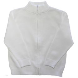 Maglia giubbino in cotone con collo alto e apertura con zip intera - Magia di Nonna