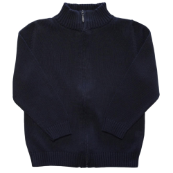 Maglia giubbino in cotone con collo alto e apertura con zip intera - Magia di Nonna