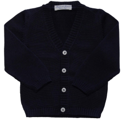 Cardigan lana merinos scollo V allacciatura a coste verso DX - Magia di Nonna