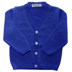 Cardigan lana merinos scollo V allacciatura a coste verso DX - Magia di Nonna