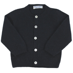 Cardigan cashmere collo coreana profili coste allacciatura DX - Magia di Nonna