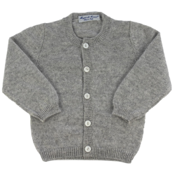 Cardigan cashmere collo coreana profili coste allacciatura DX - Magia di Nonna