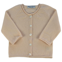 Cardigan cashmere collo coreana profili ricciolo allacciatura SX - Magia di Nonna