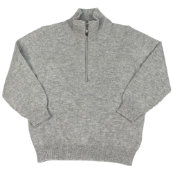 Pullover mezza zip in lana merinos - Nonna Magali