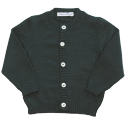 Cardigan lana merinos collo coreana allacciatura a coste verso DX - Magia di Nonna