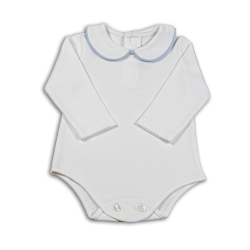 Body cotone bianco M/L colletto tondo colorato coda di topo - Magia di Nonna