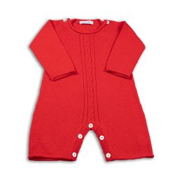 Tutina cashmere con treccia profili ricciolo - Magia di Nonna