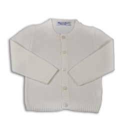 Cardigan lana merinos collo coreana allacciatura a coste verso DX - Magia di Nonna