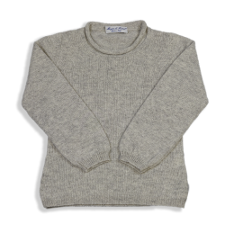 Cashmere pullover / crew neck with curl profiles - Maga di Nonna