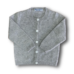 Cardigan liscio in cashmere con allacciatura verso SX collo alla coreana- Magia di Nonna