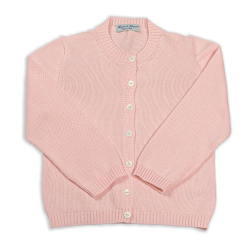 Cardigan liscio cotone collo coreana allacciatura verso SX - Magia di Nonna