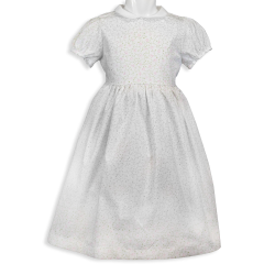 Magia di Nonna- vestito in cotone  stampa floreale   con  manica corta e colletto rotondo