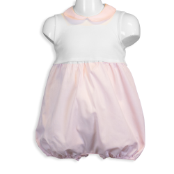 Pagliaccetto cotone piquet bianco e parte inferiore varie fantasie colletto abbinato - Magia di Nonna