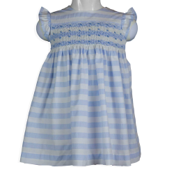 LES ENFATS DE GISELE-Abito cotone con punto smock con alette