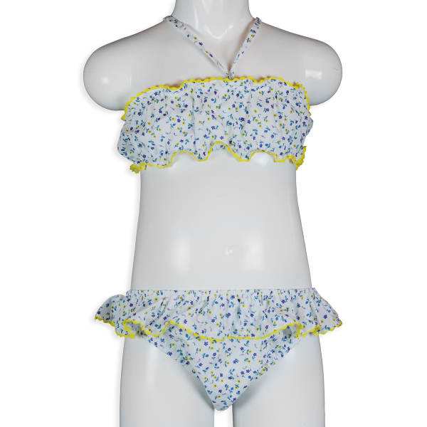 Magia di Nonna-Costume in cotone  due pezzi  slip con balza e fascia
