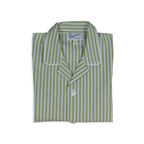 Pigiama corto in cotone con profili a coda di topo - PettiRosso