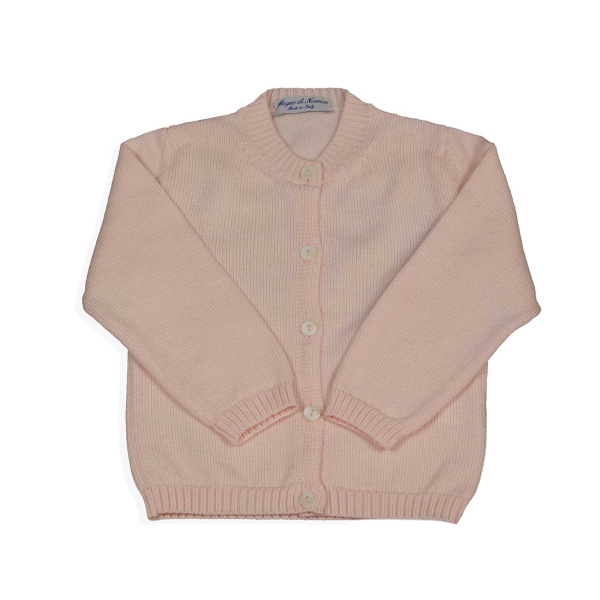 MAGIA DI NONNA -Cardigan lana merinos collo alla coreana .Made in ITALY